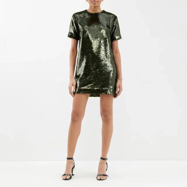 Damen Glitzerndes Oversize-Top mit funkelnden Pailletten R&B