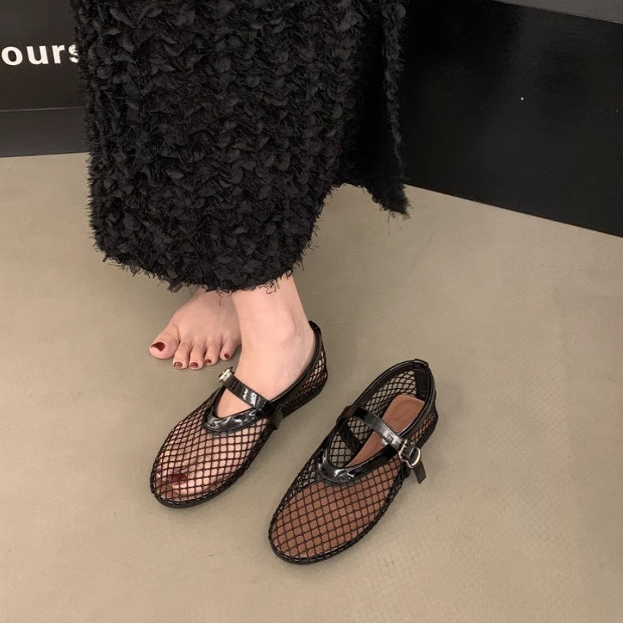 Damen Mesh-Slipper mit verstellbarem Riemen R&B