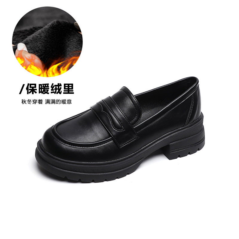 Damen Mokassin-Schuhe mit robustem Plateau und eleganter Schnalle R&B