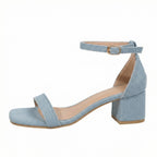 Damen Riemchen-Sandalen mit blockiertem Absatz und verstellbarem Knöchelriemen R&B