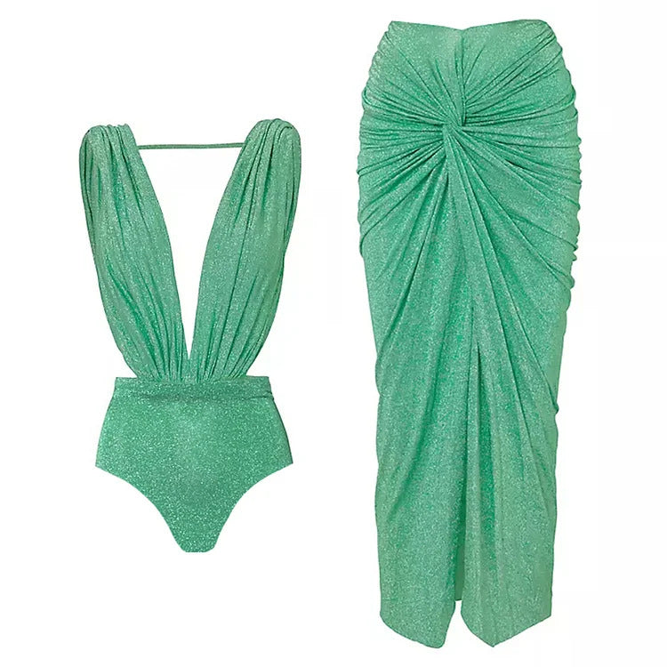 Damen eleganter Cut-Out Einteiler Badeanzug R&B