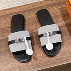 Damen Komfortable Slides mit modischem Riemendesign R&B