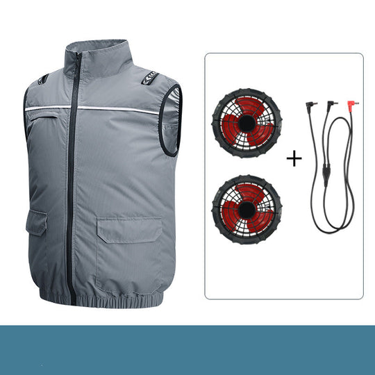 Unisex nan leichte kühlende Arbeitsweste mit integrierten Ventilatoren und externem Akku R&B