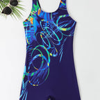 Damen Sportlicher Badeanzug mit trendigem Grafikdesign R&B