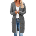 Damen Grobstrick-Cardigan mit Taschen und durchgehendem Knopfverschluss R&B