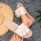 Damen Bequeme Pantoletten mit floralem Dekor R&B