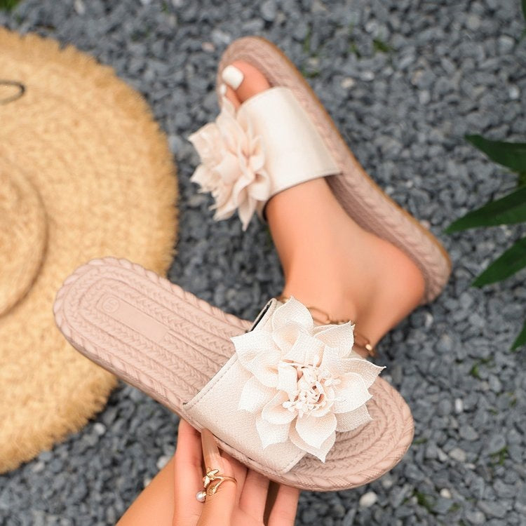 Damen Bequeme Pantoletten mit floralem Dekor R&B