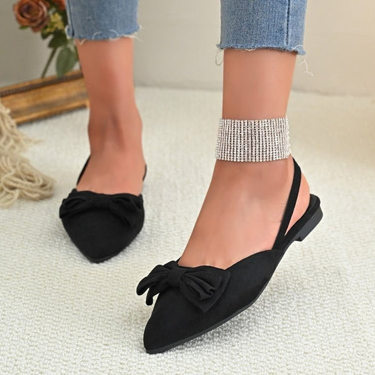 Damen Slingback-Mokassins mit dekorativem Schleifen-Detail R&B