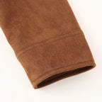 Damen trendige kurz geschnittene Retro-Jacke aus hochwertigem Wildleder-Werkstoff R&B