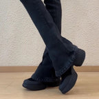 Damen modische Schnürschuhe mit robustem Blockabsatz