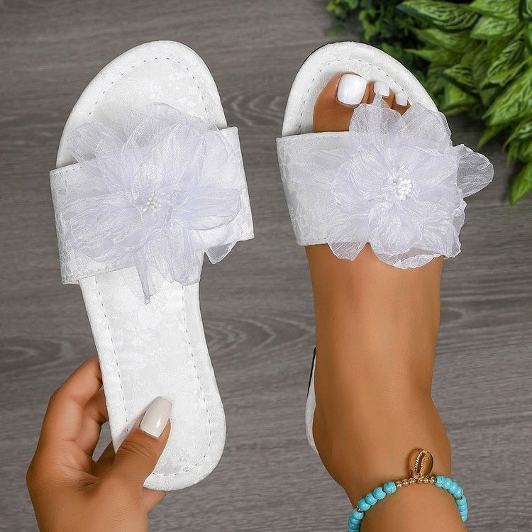 Damen Freizeit-Sandalen mit modischen Blumenapplikationen R&B