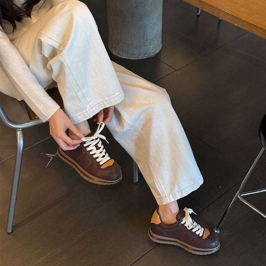Damen lässige Sneakers im Retro-Stil mit hochwertiger Lederverarbeitung R&B