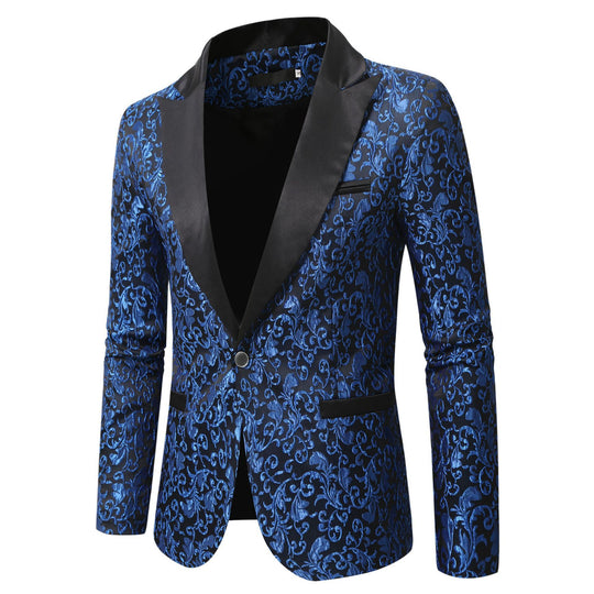 Herren eleganter Samtblazer mit kunstvollem Muster R&B