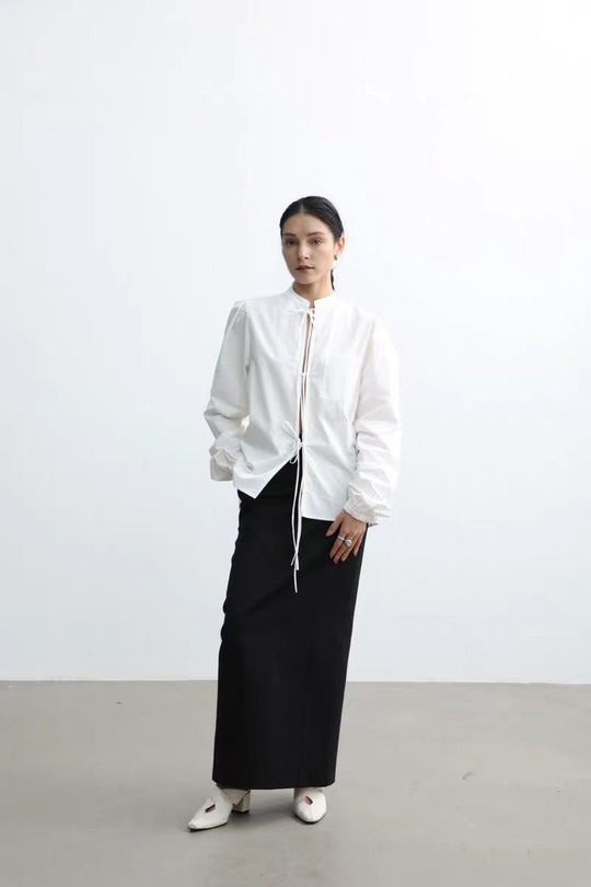 Damen Verspielte Bluse mit Rüschendetails und Kordelzug R&B