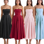 Damen Maxi Kleid mit tailliertem Oberteil und schwingendem Rock R&B