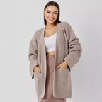 Damen Großer Strickcardigan mit voluminösen Ärmeln und praktischen Taschen R&B