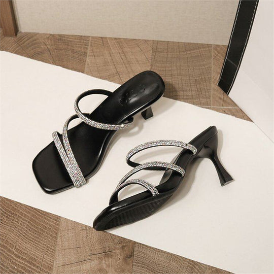 Damen Glamouröse High Heel Sandalen mit funkelnden Riemen R&B
