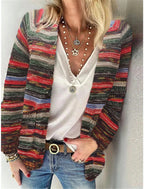 Damen Bunte Strickjacke mit modernem Design R&B