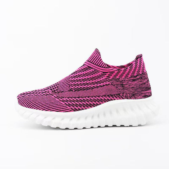 Damen Modische Strick-Sneaker mit rutschfester Sohle R&B