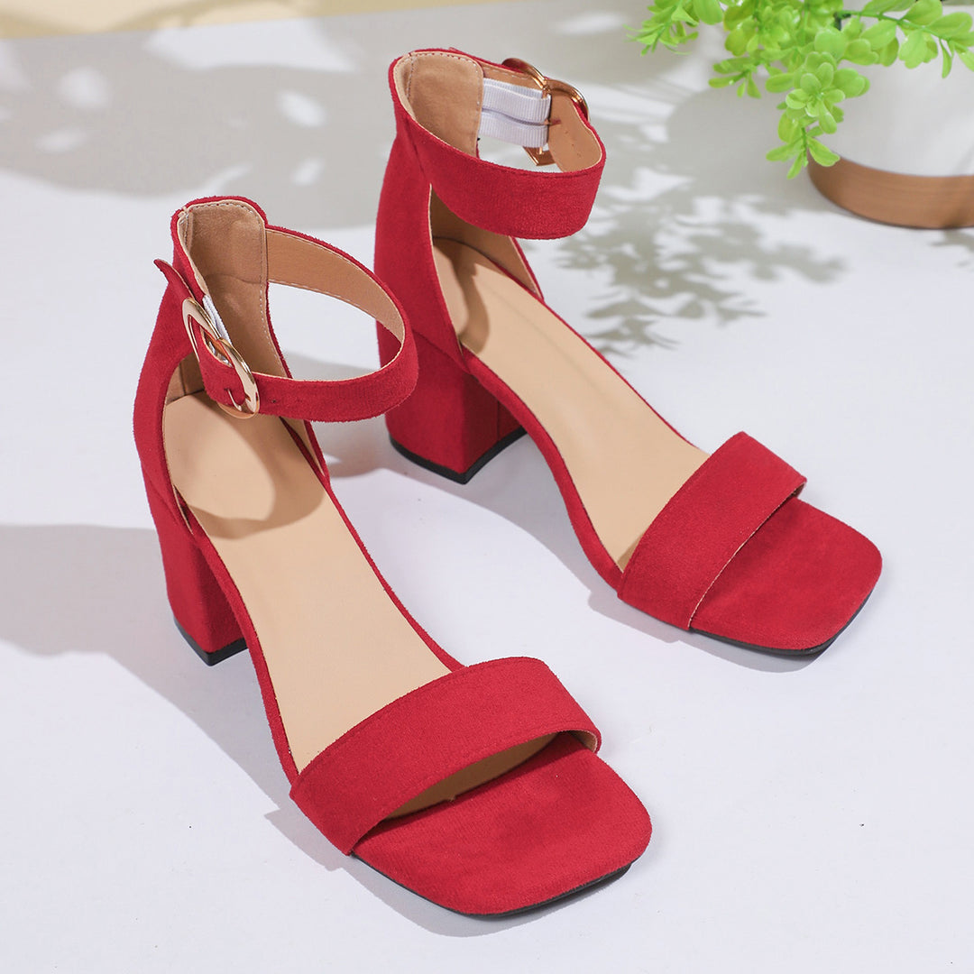 Damen Elegante Blockabsatz Sandalen mit verstellbarem Riemchen R&B