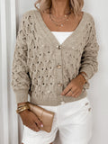 Damen Strickjacke mit luftiger Maschenstruktur und eleganten Knopfdetails