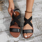 Damen Riemensandalen mit elastischem Kreuzriemen und bequemer Fußbettung R&B