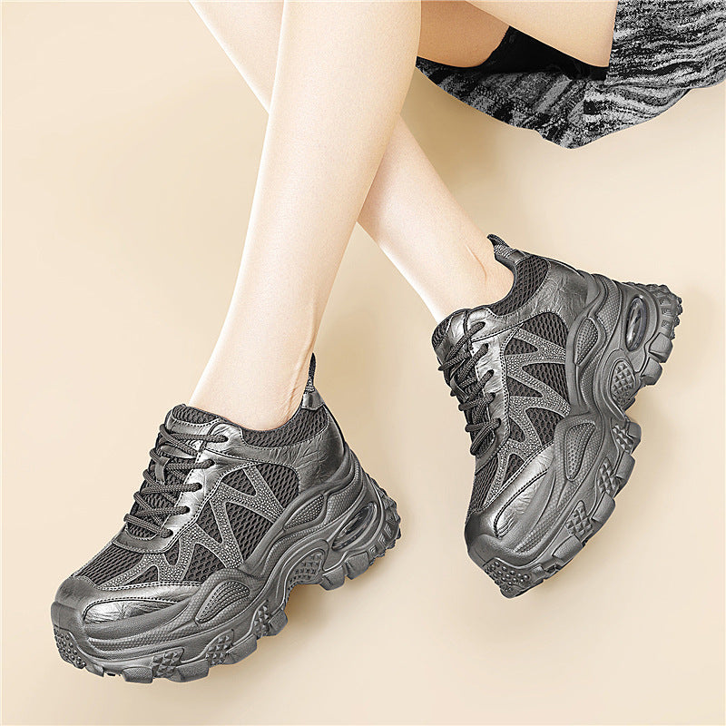 Damen Sportliche und stylische Chunky Sneakers mit atmungsaktivem Mesh und dämpfender Sohle R&B