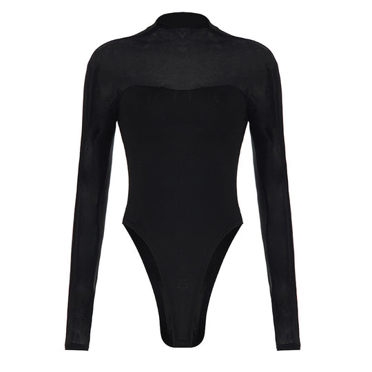 Damen Spitzen-Bodysuit mit verführerischem V-Ausschnitt und süßen Rüschendetails R&B