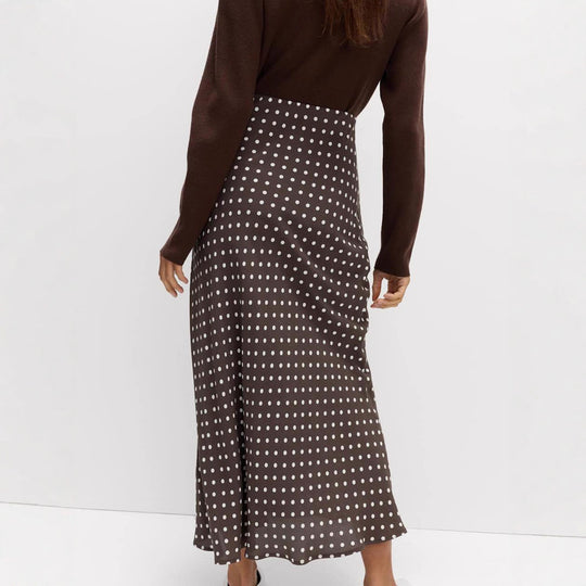 Damen Fließender Maxirock mit Polka-Dots R&B