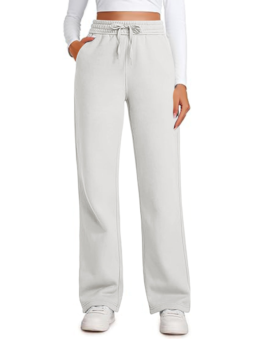 Damen Lässige Freizeithose mit weitem Schnitt und elastischem Bund R&B