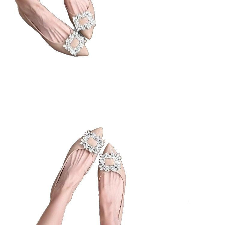 Damen elegante Ballerinas mit funkelndem Schmuckdetail R&B
