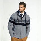 Herren Strickjacke mit modernem Kordelzug und stilvollem Muster R&B