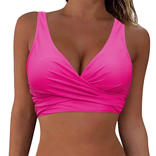 Damen komfortables Wickel-Bikinioberteil R&B