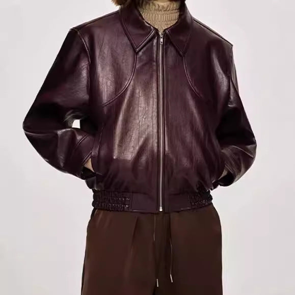 Damen Kunstlederjacke mit auffälliger Schnittführung R&B