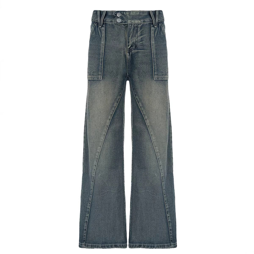 Damen weite Jeans mit lässigem Schnitt und einzigartigem Design R&B