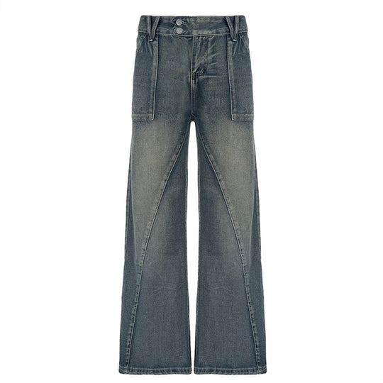 Damen weite Jeans mit lässigem Schnitt und einzigartigem Design R&B