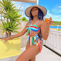 Damen Bikini-Set mit Hochgeschnittenem Design und Verspieltem Schleifenverschluss R&B