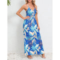 Damen Maxikleid mit floralem Design und schmalen Trägern R&B