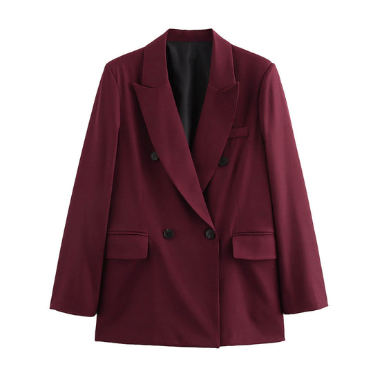 Damen Modische Doppelreiher-Blazerjacke R&B
