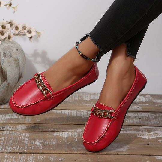Damen Mokassin-Slipper mit elegantem Ketten-Detail R&B