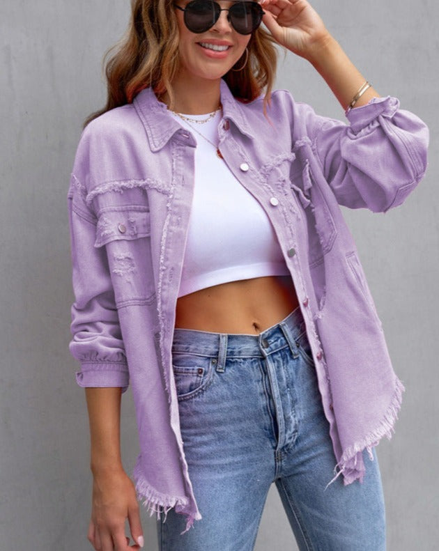 R&B | Ripped Übergrösse Denimjacke