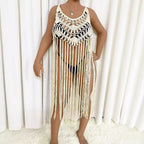 Damen Strandponcho mit Fransen R&B
