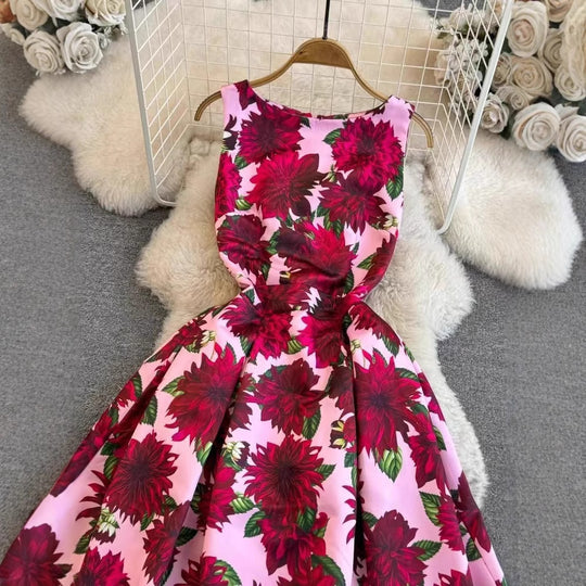 Damen Maxikleid mit floralen Applikationen und tailliertem Schnitt R&B