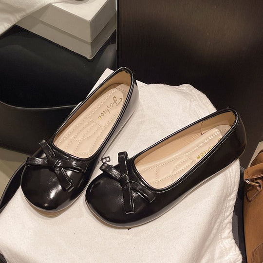 Damen elegante Ballerinas mit zierlichem Schleifenakzent R&B