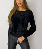 Damen Flauschiger Modischer Pullover