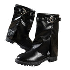 Damen modische Stiefel mit modischem Schnallen-Detail und robustem Profil R&B