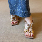Damen elegante Slippers mit funkelndem Kristall-Detail R&B