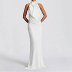 Damen Elegantes Hochzeitskleid mit schimmerndem Taillenband R&B