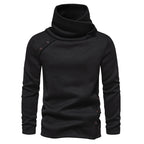 Herren modisches Kapuzenpullover mit asymmetrischem Design und Knopfdetails R&B