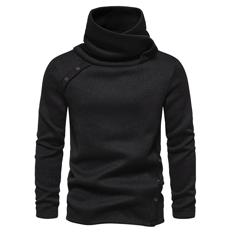 Herren modisches Kapuzenpullover mit asymmetrischem Design und Knopfdetails R&B